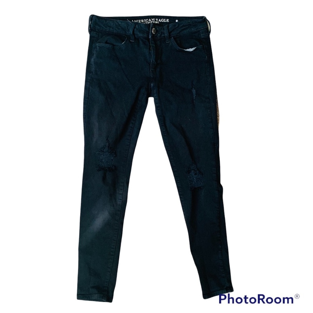 American Eagle Super Stretch X Black Jeggings Midrise 6